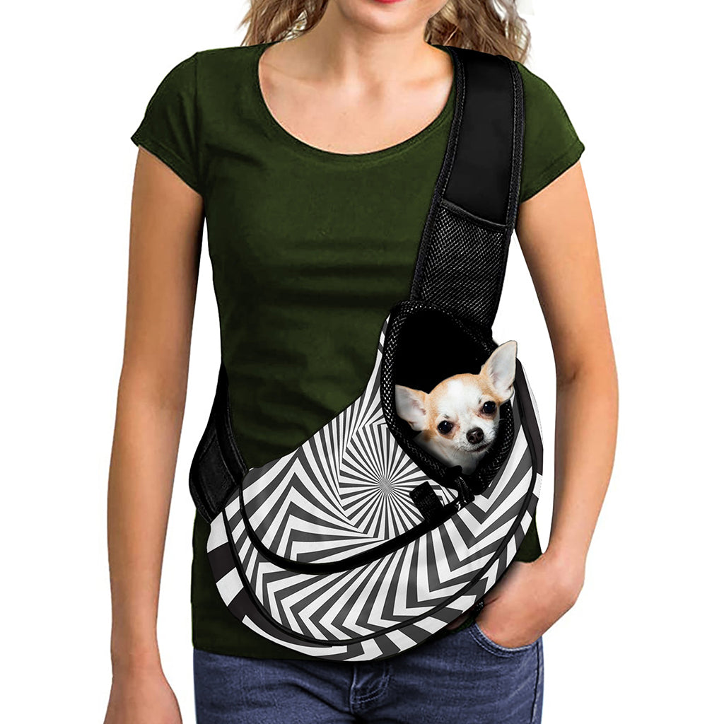 Angular Swirl Motion Illusion Print Pet Sling Carrier