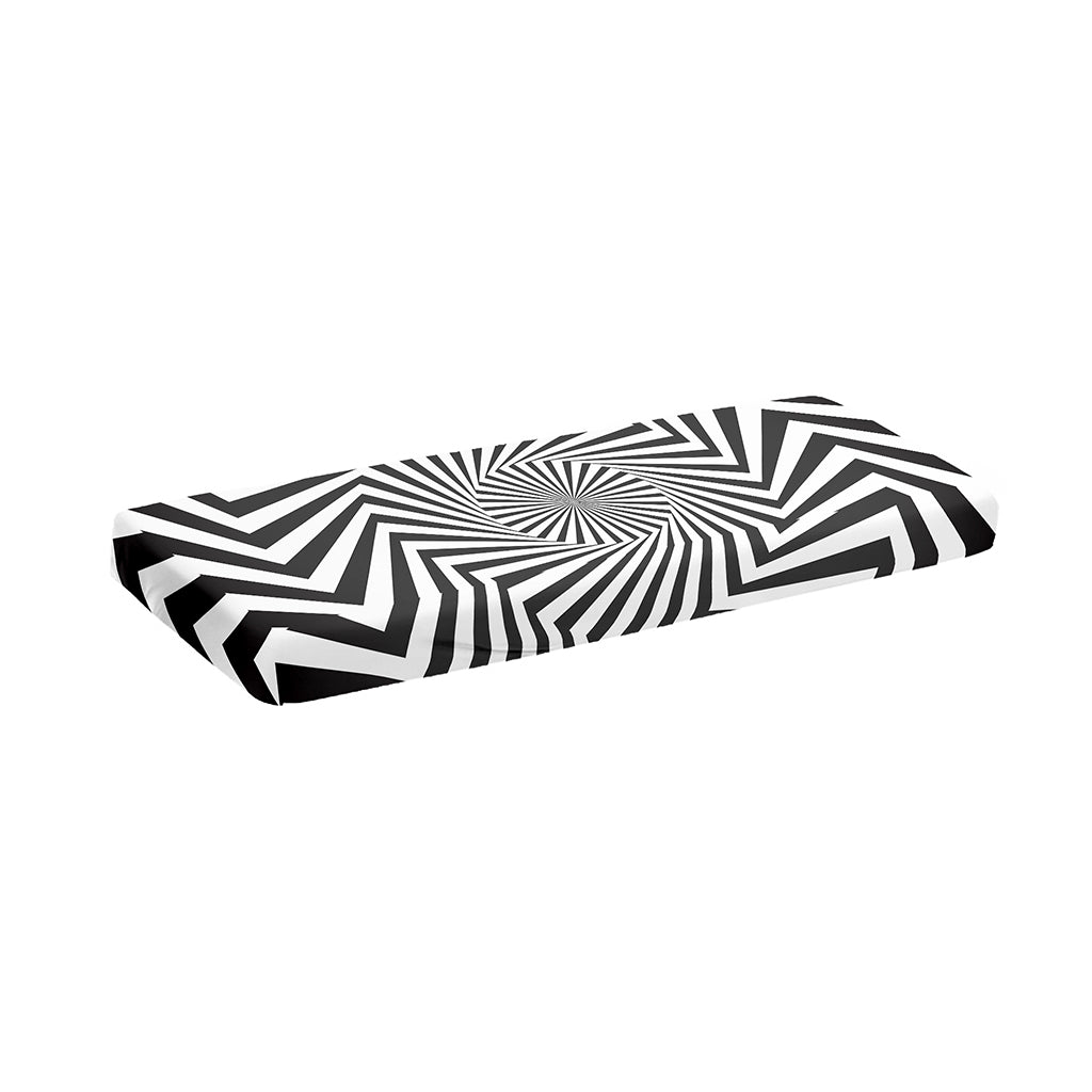 Angular Swirl Motion Illusion Print Piano Keyboard Cover