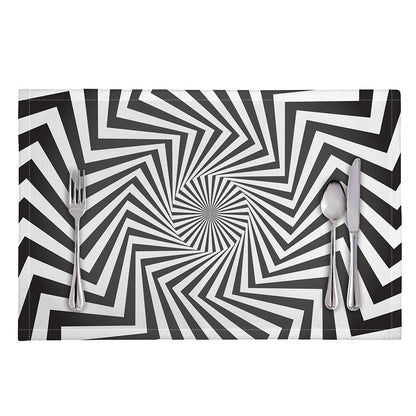 Angular Swirl Motion Illusion Print Placemat