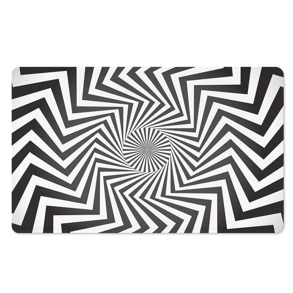 Angular Swirl Motion Illusion Print Polyester Doormat