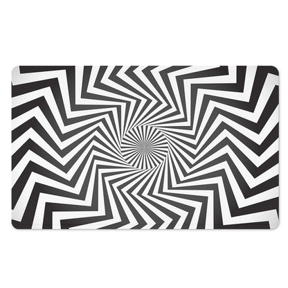 Angular Swirl Motion Illusion Print Polyester Doormat