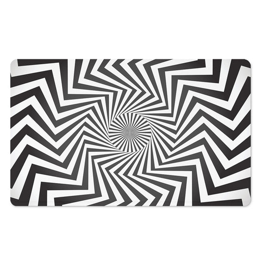 Angular Swirl Motion Illusion Print Polyester Doormat