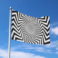 Angular Swirl Motion Illusion Print Polyester Flag