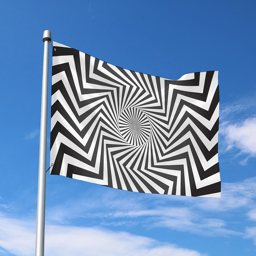 Angular Swirl Motion Illusion Print Polyester Flag