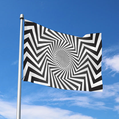 Angular Swirl Motion Illusion Print Polyester Flag