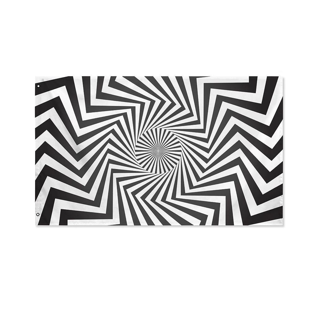 Angular Swirl Motion Illusion Print Polyester Flag