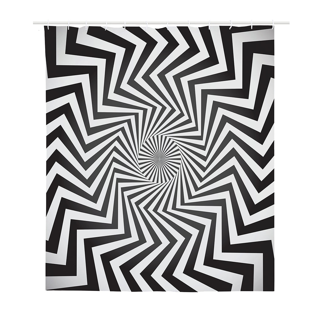 Angular Swirl Motion Illusion Print Polyester Shower Curtain