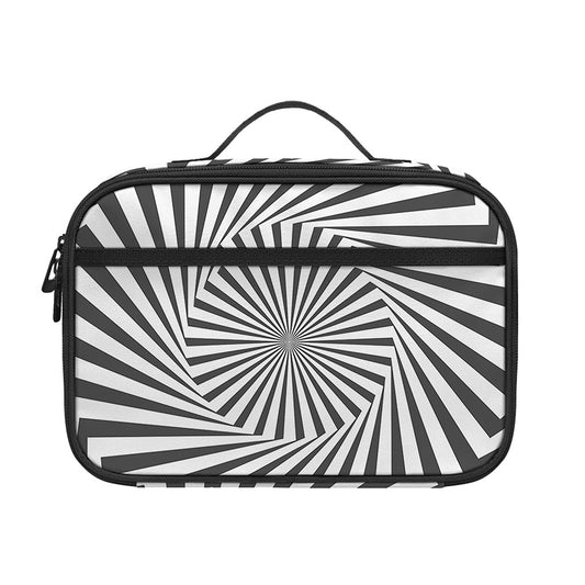 Angular Swirl Motion Illusion Print Portable Lunch Bag