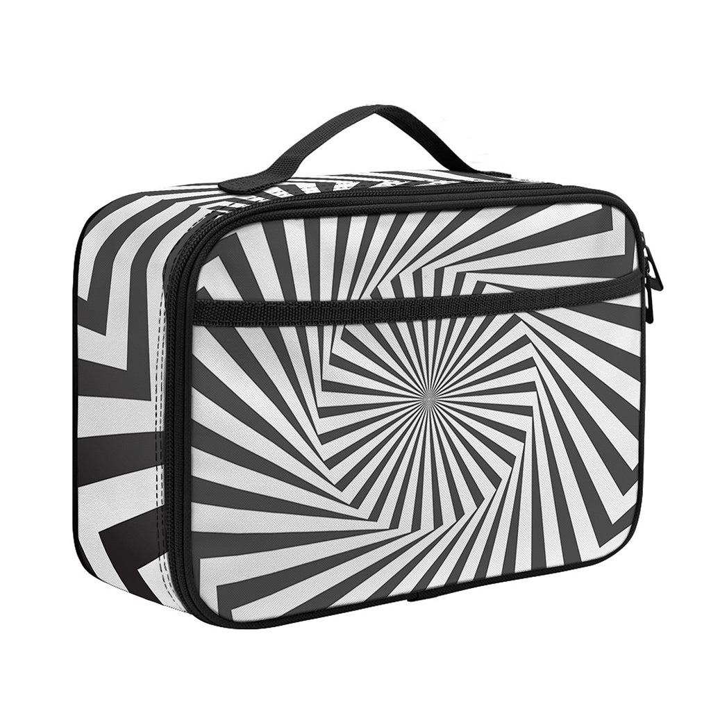 Angular Swirl Motion Illusion Print Portable Lunch Bag