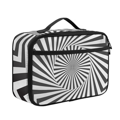 Angular Swirl Motion Illusion Print Portable Lunch Bag