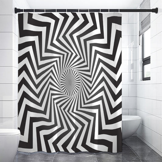 Angular Swirl Motion Illusion Print Premium Shower Curtain
