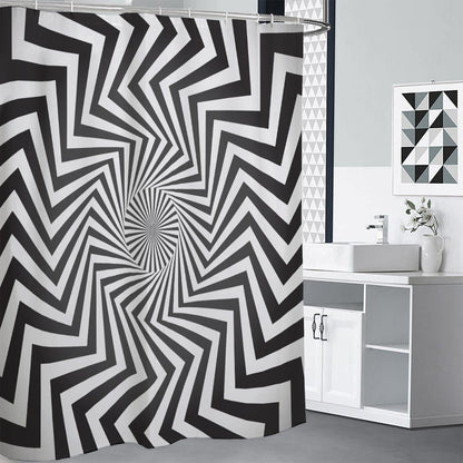 Angular Swirl Motion Illusion Print Premium Shower Curtain