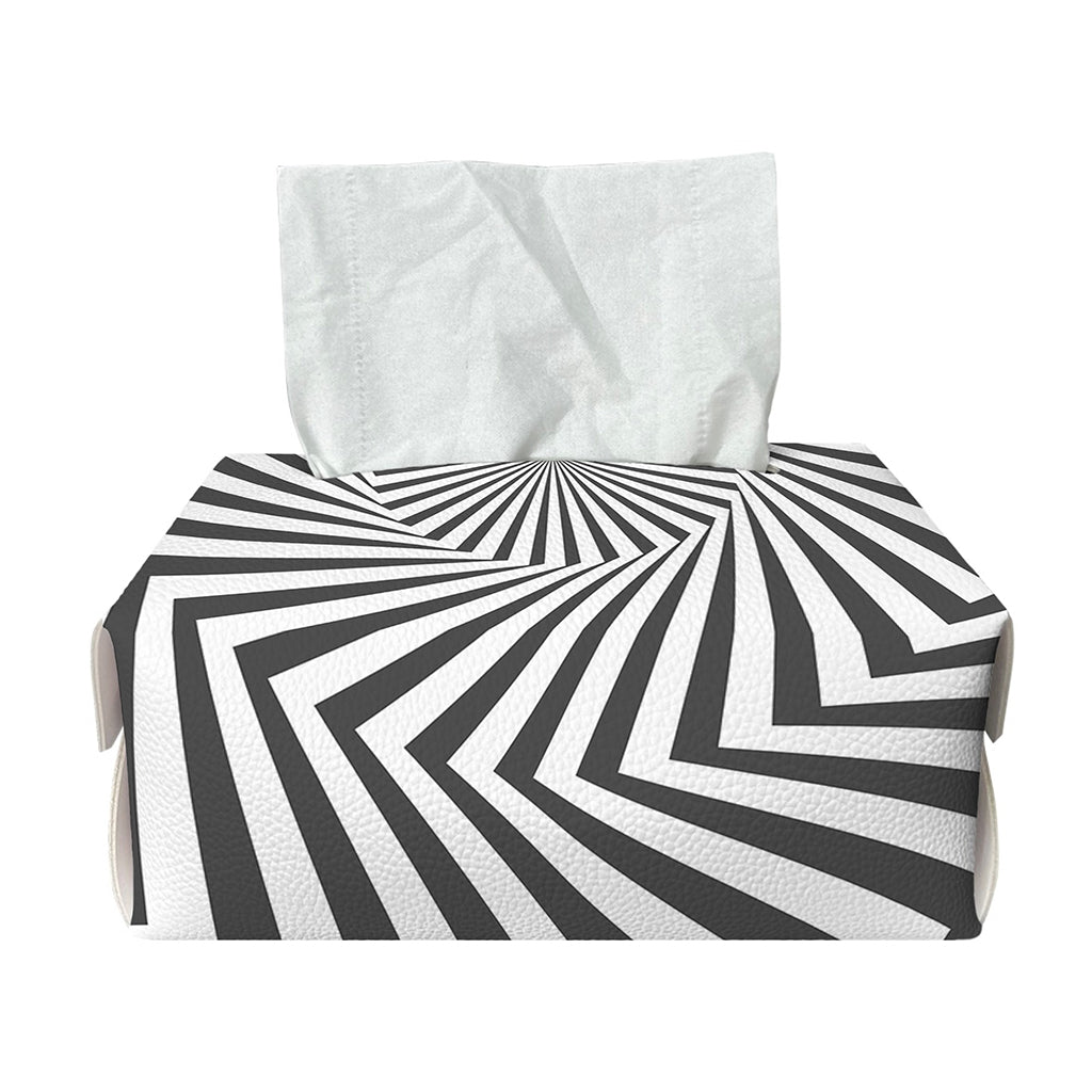 Angular Swirl Motion Illusion Print Rectangle Tissue Box Cover