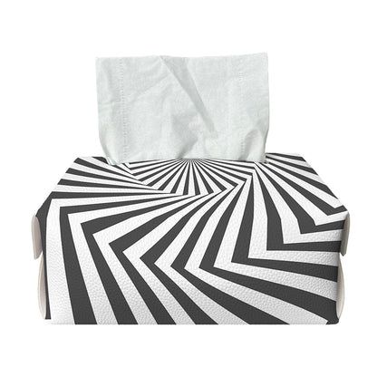 Angular Swirl Motion Illusion Print Rectangle Tissue Box Cover