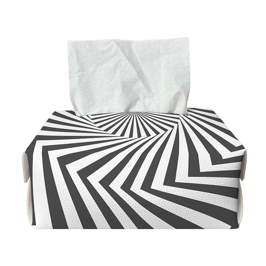 Angular Swirl Motion Illusion Print Rectangle Tissue Box Cover