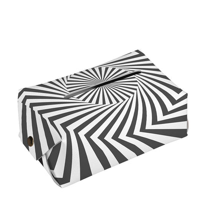 Angular Swirl Motion Illusion Print Rectangle Tissue Box Cover