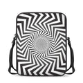 Angular Swirl Motion Illusion Print Rectangular Crossbody Bag