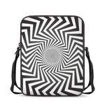 Angular Swirl Motion Illusion Print Rectangular Crossbody Bag
