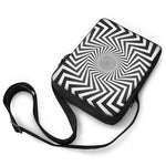 Angular Swirl Motion Illusion Print Rectangular Crossbody Bag