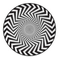 Angular Swirl Motion Illusion Print Round Floor Mat