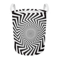 Angular Swirl Motion Illusion Print Round Laundry Basket