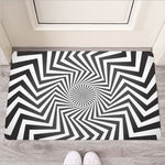 Angular Swirl Motion Illusion Print Rubber Doormat