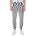 Angular Swirl Motion Illusion Print Joggers