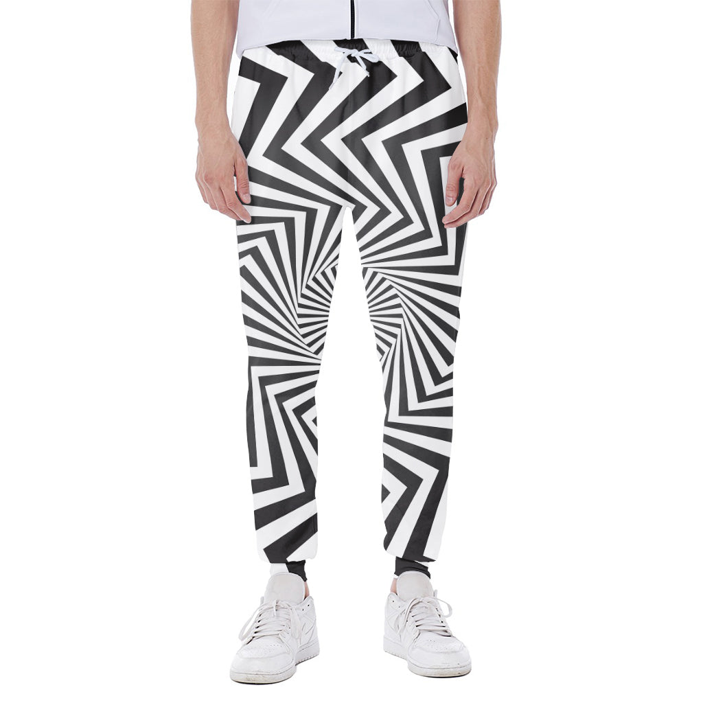 Angular Swirl Motion Illusion Print Scuba Joggers