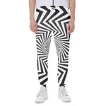 Angular Swirl Motion Illusion Print Scuba Joggers