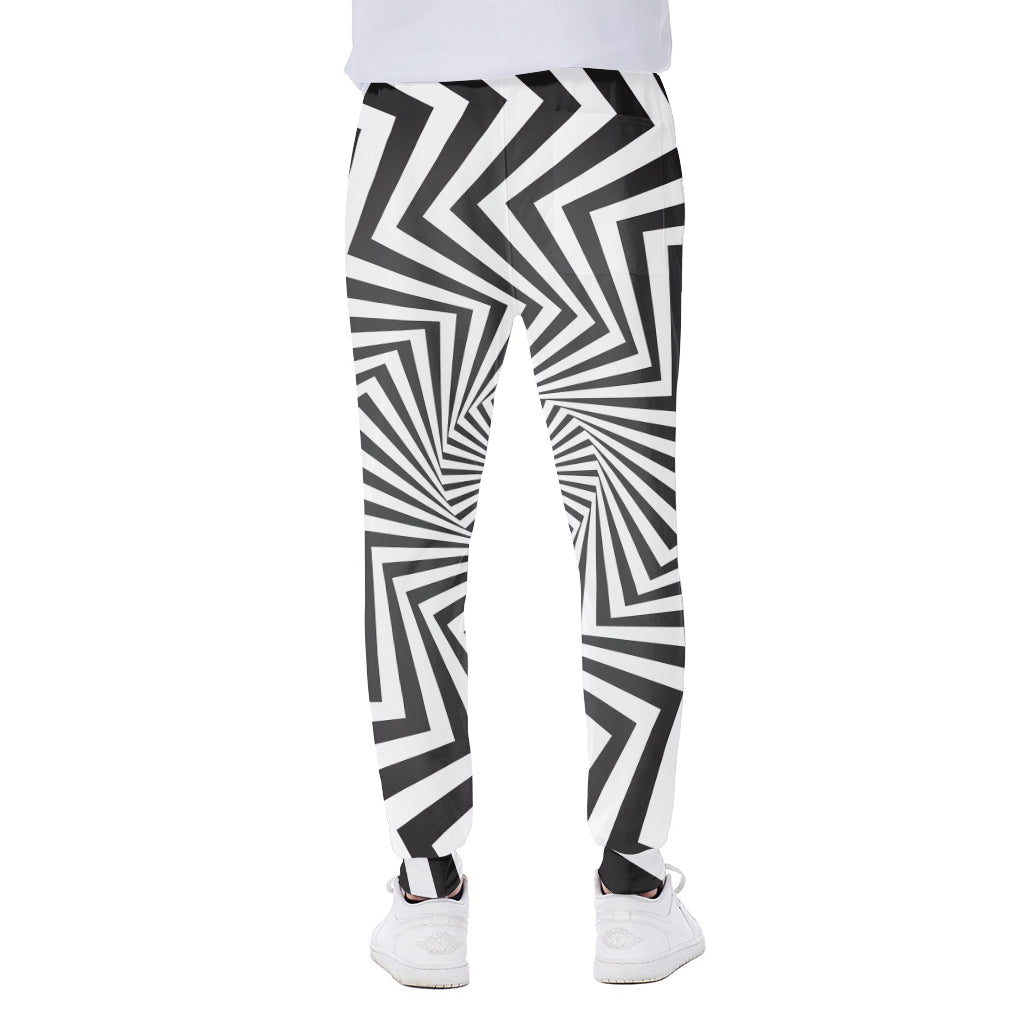 Angular Swirl Motion Illusion Print Scuba Joggers