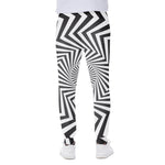 Angular Swirl Motion Illusion Print Scuba Joggers