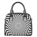 Angular Swirl Motion Illusion Print Shoulder Handbag