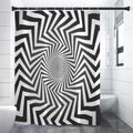 Angular Swirl Motion Illusion Print Shower Curtain