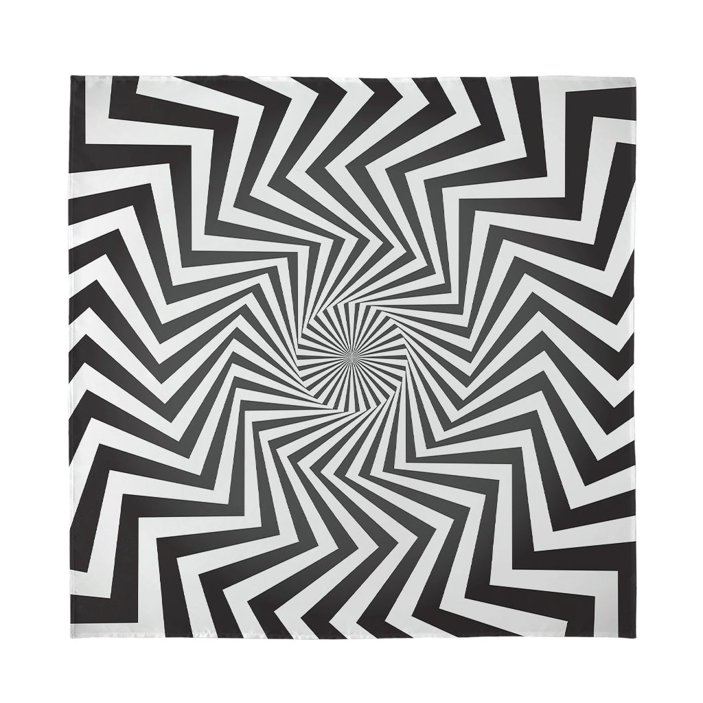 Angular Swirl Motion Illusion Print Silk Bandana