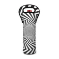 Angular Swirl Motion Illusion Print Single Neoprene Wine Tote