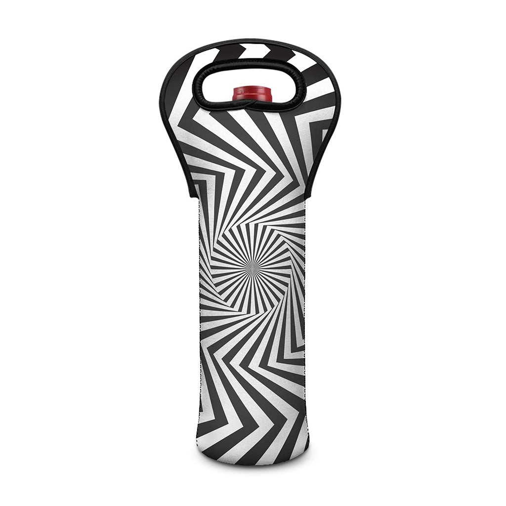 Angular Swirl Motion Illusion Print Single Neoprene Wine Tote