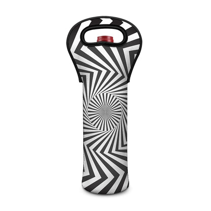 Angular Swirl Motion Illusion Print Single Neoprene Wine Tote