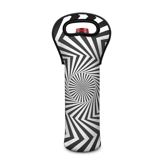 Angular Swirl Motion Illusion Print Single Neoprene Wine Tote