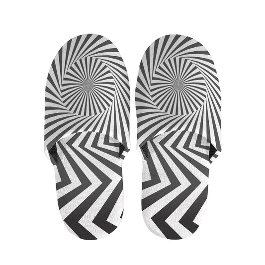 Angular Swirl Motion Illusion Print Slippers