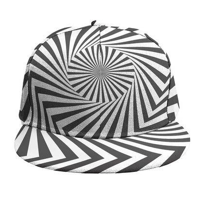 Angular Swirl Motion Illusion Print Snapback Cap
