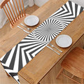 Angular Swirl Motion Illusion Print Table Runner
