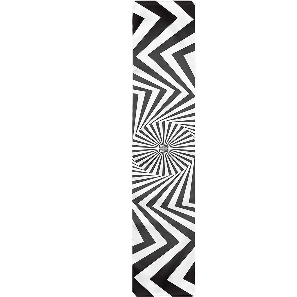 Angular Swirl Motion Illusion Print Table Runner