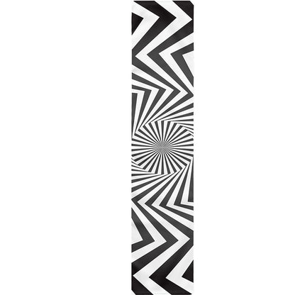 Angular Swirl Motion Illusion Print Table Runner