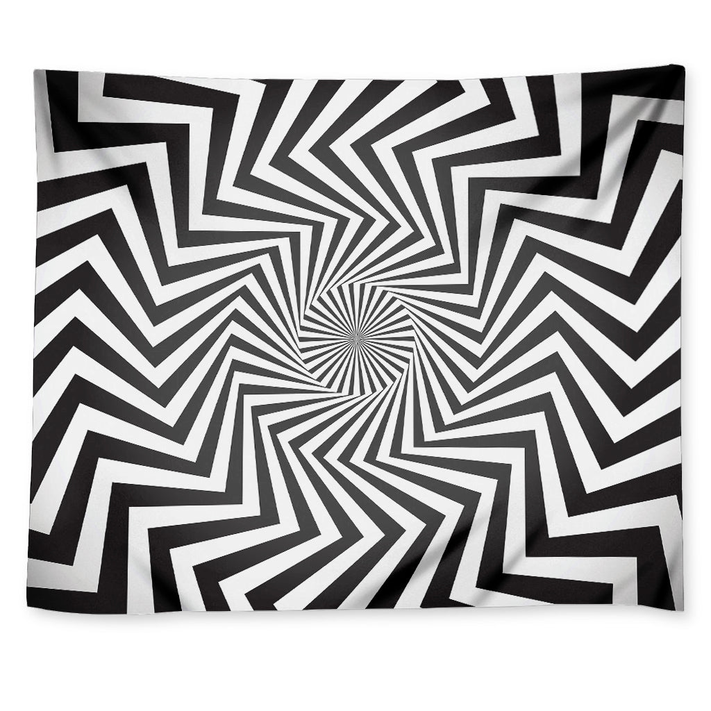 Angular Swirl Motion Illusion Print Tapestry