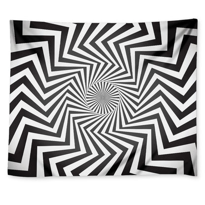 Angular Swirl Motion Illusion Print Tapestry