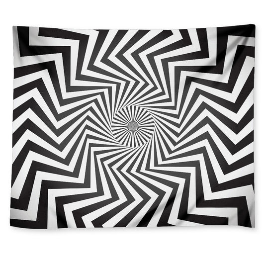 Angular Swirl Motion Illusion Print Tapestry