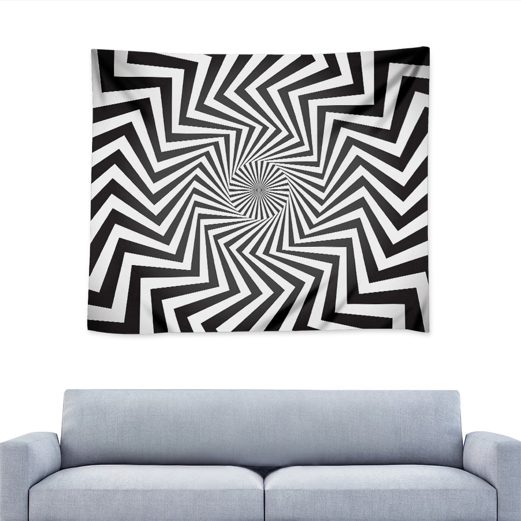 Angular Swirl Motion Illusion Print Tapestry