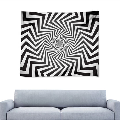Angular Swirl Motion Illusion Print Tapestry