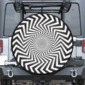 Angular Swirl Motion Illusion Print Tire Cover