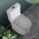 Angular Swirl Motion Illusion Print Toilet Lid Cover